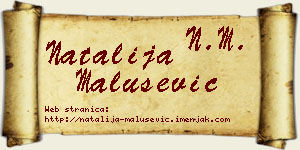 Natalija Malušević vizit kartica